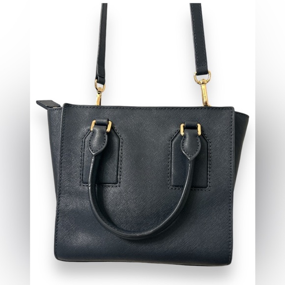 Michael Kors Messenger Selby Medium Admiral Navy Gold Leather Satchel - Picture 6 of 12